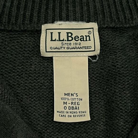 ★ L.L. Bean Forest Green 1/4 Zip Sweater w/ Ribbed Collar & Hem ★ - Picture 4 of 6